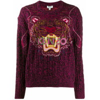 Kenzo Suéter com bordado de tigre e logo - Rosa