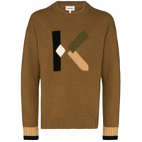 Kenzo Suéter de tricô com padronagem de logo - Neutro