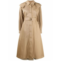 Kenzo Trench coat drapeado com capuz - Neutro