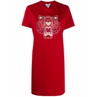 Kenzo Vestido reto com estampa de tigre - Vermelho