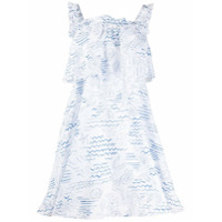 Kenzo Vestido Wave Mermaid com franzido - Branco