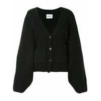 Khaite Cardigan mangas amplas com abotoamento - Preto