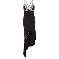 Kiki de Montparnasse Slip dress de seda com renda - Preto