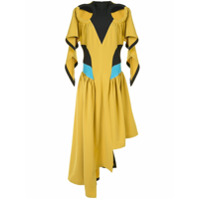 Kiko Kostadinov Vestido assimétrico com recortes vazados - Amarelo