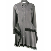 Koché Vestido assimétrico com detalhe de renda - Cinza