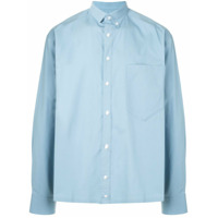 Kolor Camisa mangas longas com recorte contrastante - Azul