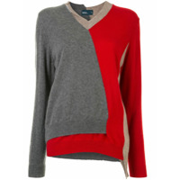 Kolor Suéter assimétrico color block - Cinza