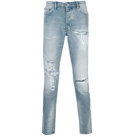 Ksubi Calça jeans slim com detalhes puídos - Azul