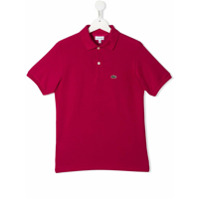 Lacoste Kids Camisa polo com logo bordado - Rosa