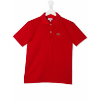 Lacoste Kids Camisa polo com patch de logo - Vermelho