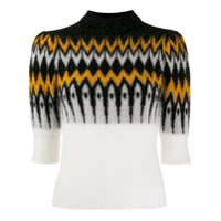 Laneus Suéter de tricô com recorte contrastante - Preto