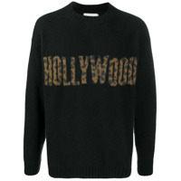 Laneus Suéter Hollywood com acabamento canelado - Preto