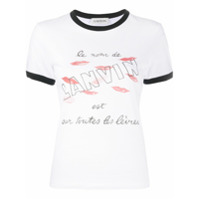 LANVIN Camiseta com logo e estampa de lábios - Branco