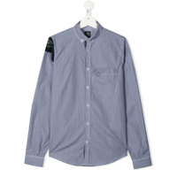 Lapin House Camisa de algodão com listras - Azul