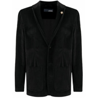Lardini Blazer com abotoamento simples de veludo cotelê - Preto