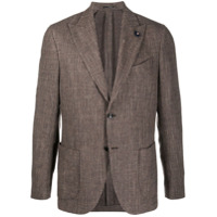 Lardini Blazer de tweed com abotoamento simples - Marrom