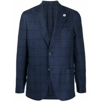 Lardini Blazer xadrez com abotoamento simples - Azul