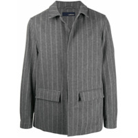 Lardini striped single breasted coat - Cinza