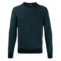 Lardini Suéter de tricô espinha de peixe - Azul