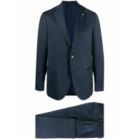 Lardini Terno slim com abotoamento simples - Azul