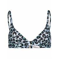 Les Girls Les Boys leopard print triangle bikini top - Azul