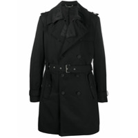 Les Hommes double layer belted trench coat - Preto