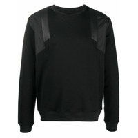 Les Hommes Suéter decote careca com recortes - Preto