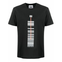 Les Hommes Urban Camiseta com estampa de código de barra - Preto