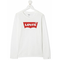 Levi's Kids Camiseta mangas longas com estampa de logo - Branco