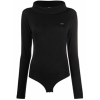 LIU JO Blusa drapeada com brilho e estampa de logo - Preto