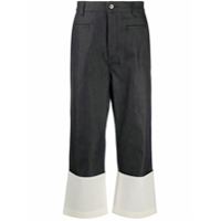 LOEWE Calça jeans cropped com recorte contrastante - Azul