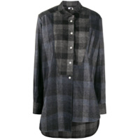 LOEWE Camisa oversized assimétrica xadrez - Preto