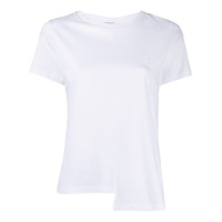 LOEWE Camiseta assimétrica com logo bordado - Branco