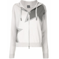 Lorena Antoniazzi Jaqueta de tricô com capuz e estampa de estrela - Cinza