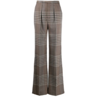 Loro Piana Calça pantalona xadrez cintura alta - Marrom