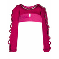 Loulou Blusa cropped com mangas longas - Rosa