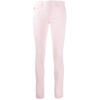 Love Moschino Calça jeans skinny cintura média com logo - Rosa
