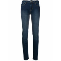 Love Moschino Calça jeans slim com aplicação de strass - Azul