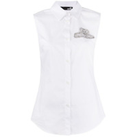 Love Moschino Camisa com logo e aplicações - Branco