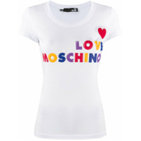 Love Moschino Camiseta com aplicação de logo - Branco