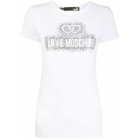 Love Moschino Camiseta com aplicação de logo - Branco