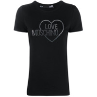 Love Moschino Camiseta com aplicação de logo - Preto
