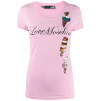 Love Moschino Camiseta com aplicação de sorvete - Rosa