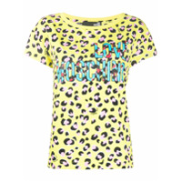 Love Moschino Camiseta com estampa de leopardo - Amarelo