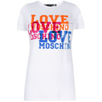 Love Moschino Camiseta com estampa de logo - Branco