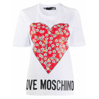 Love Moschino Camiseta com estampa de logo - Branco