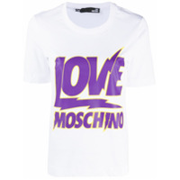 Love Moschino Camiseta com estampa de logo - Branco