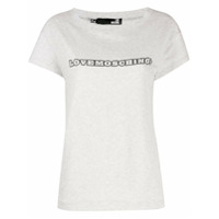 Love Moschino Camiseta com estampa de logo - Cinza