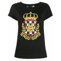 Love Moschino Camiseta com estampa de logo de coroa - Preto