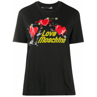 Love Moschino Camiseta com estampa de logo - Preto